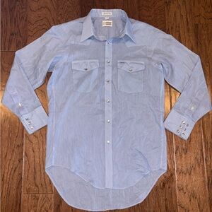 Vintage Stetson Pearl Snap Button Down Long Sleeve Shirt Saddle Trail Western